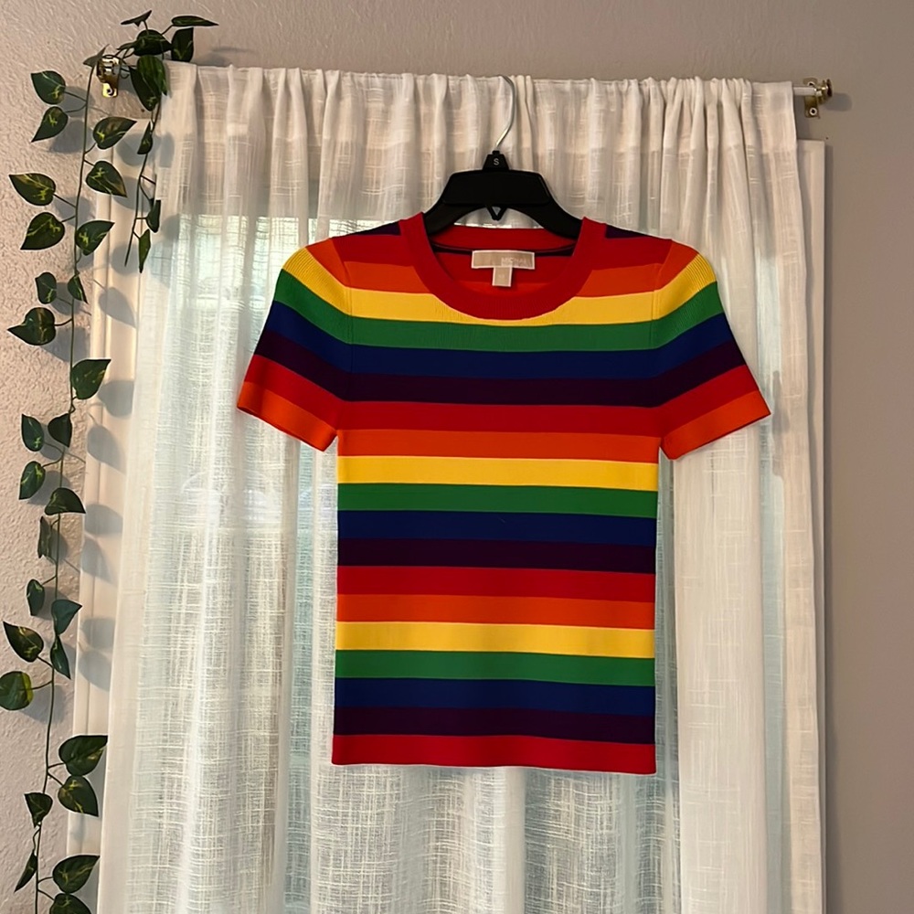 Michael Kors rainbow fitted shirt